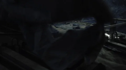 Workers create concrete pillars to current electricity Stock Footage 127684949