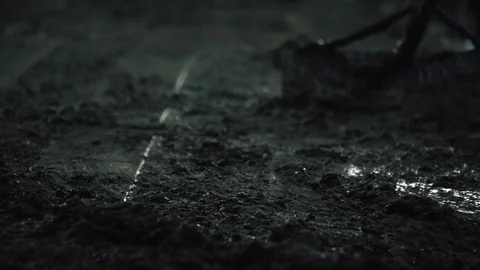 Workers create concrete pillars to current electricity Stock Footage 127685228