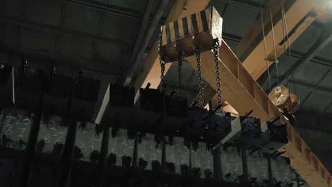 Workers create concrete pillars to current electricity Stock Footage 127690640