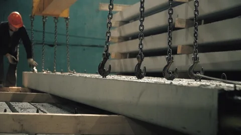 Workers create concrete pillars to current electricity Stock Footage 127690846