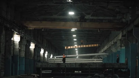 Workers create concrete pillars to current electricity Stock Footage 127691149