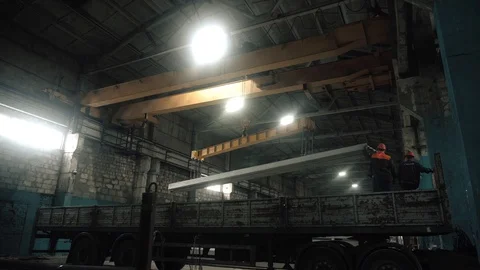 Workers create concrete pillars to current electricity Stock Footage 127691176