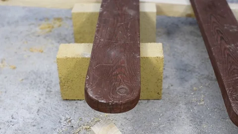 Workers cut, saw and a worker Stock Footage 121049831