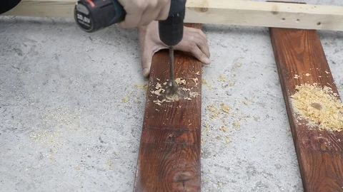 Workers cut, saw and a worker Stock Footage 121049882