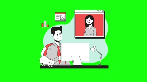 Workers discussing business plans through online meetings Stock Footage 291692001