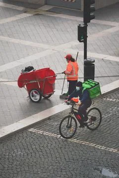 Workers during the lockdown Stock Photos