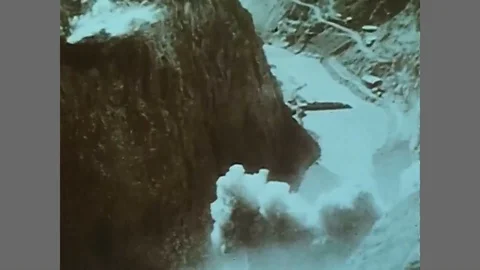 Workers dynamite and excavate and change the course of the Colorado River into Stock Footage 88706816