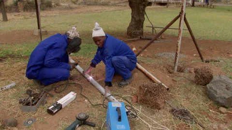 Workers erecting a fence 3 Stock Footage 59913835