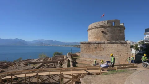 Workers on excavations in Antalya, Turkey Stock Footage 260530732
