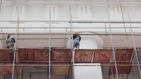 Workers facade  cladding construction safety Stock Footage 110934136