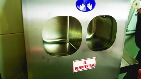 Workers at the factory are drying their hands. Stock Footage 132340169