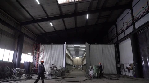  Workers at the factory end shift. Stock Footage 105228491