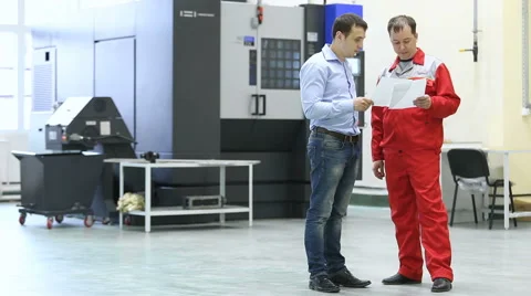 Workers at the factory Stock Footage 62975370