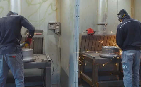 Workers in a factory Stock Footage 218566488