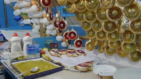 Workers at Factory of New Year's Balls Klavdievo Ukraine Excursion Stock Footage 57981946
