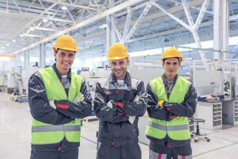 Workers in factory Stock Photos