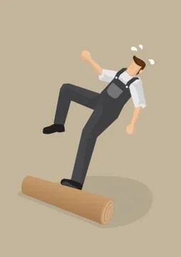 Workers Falling Backwards Vector Illustration Illustrazione stock