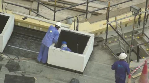 Workers in fast Stock Footage 12436378