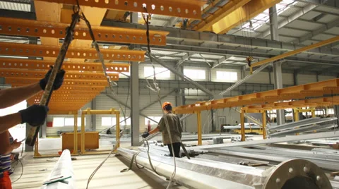 Workers fix cables Stock Footage 34852638