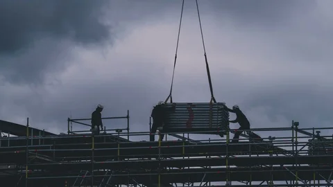 Workers getting cargo Stock Footage 87800624