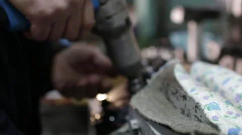 Workers Grinding And Welding In A Factory Stock Footage 44664853