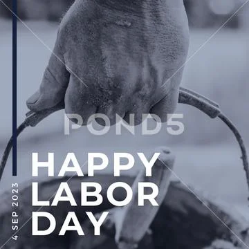Worker's hand gripping tool, symbolizing labor day dedication PSD Template