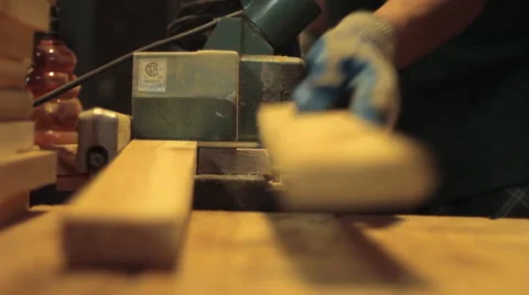 Worker's Hands at Lumberyard Stock Footage 41068523