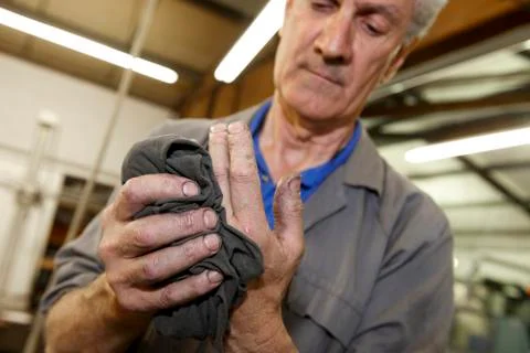 Workers hands Stock Photos