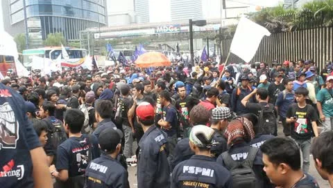 Workers Held Demonstration Stock Footage 10922691