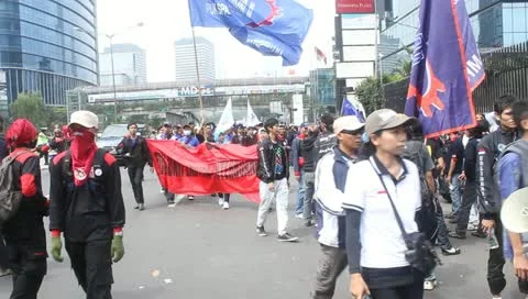 Workers Held a Demonstration at Labor Day Stock Footage 10931060