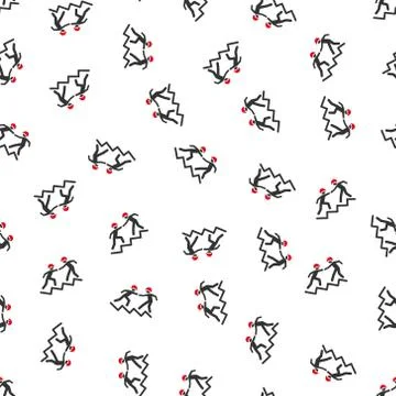 Workers Help on Upstairs Flat Vector Seamless Pattern 库存插图
