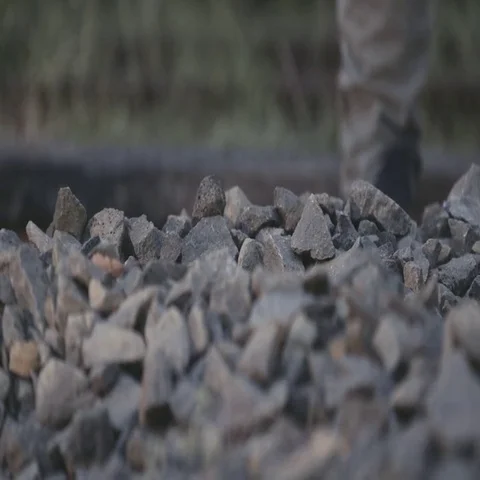 Workers hitting rocks Stock Footage 69721803