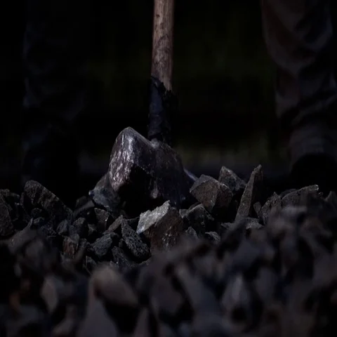 Workers hitting rocks Stock Footage 69721907