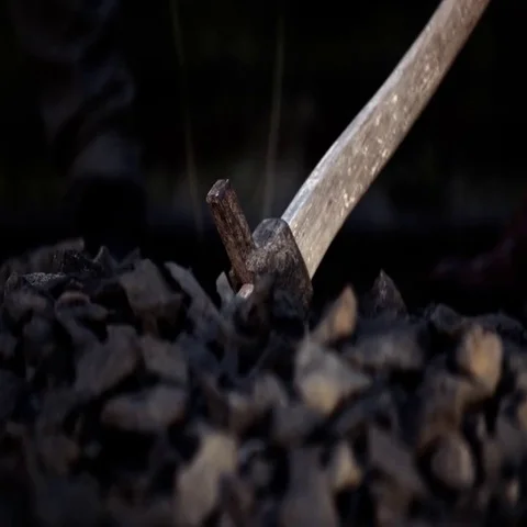 Workers hitting rocks Stock Footage 69721950