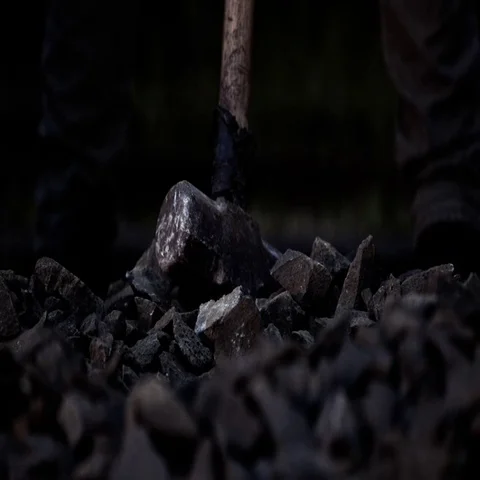 Workers hitting rocks Stock Footage 69722093