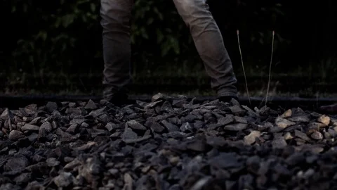 Workers hitting rocks Stock Footage 69722246