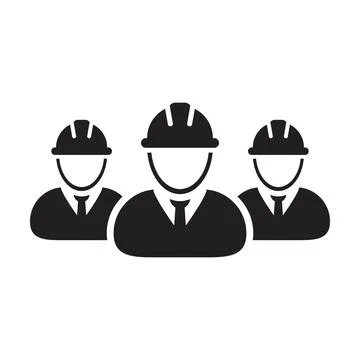 Workers icon vector group of construction builder contractor people persons Stock Illustration