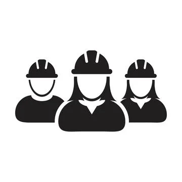 Workers icon vector group of construction builder contractor people persons Stock Illustration