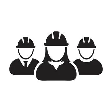 Workers icon vector group of construction builder contractor people persons Stock Illustration