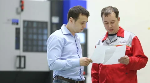 Workers of an industrial enterprise Stock Footage 62975030