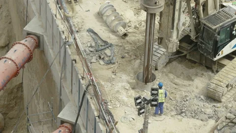 The workers inside the construction site in Dubai in UAE Stock Footage 172116245