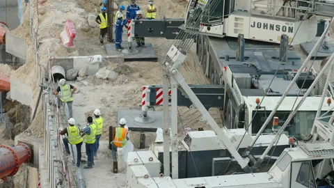 The workers inside an ongoing construction site in Dubai UAE Stock Footage 233995065