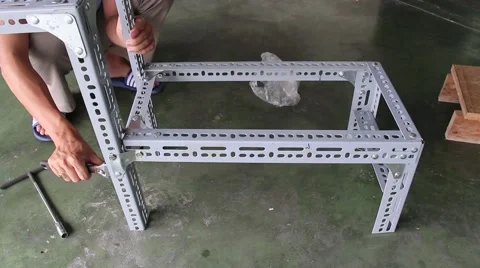 Workers installing shelves Stock-Footage 64578429