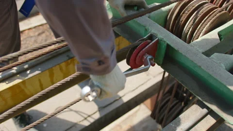 Workers installing supply pipeline system, close up. Stock Footage 157473061