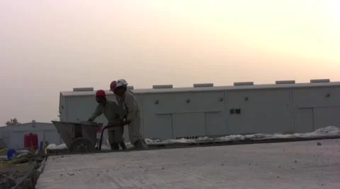 Workers in Iraq Stock Footage 1048384