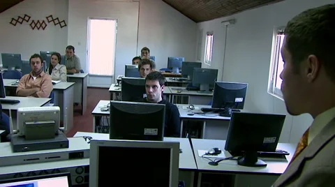 Workers learning about network systems Stock Footage 43283495