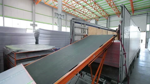 Workers Loaded Polycarbonate Sheets In The Truck Stock Footage 56231184