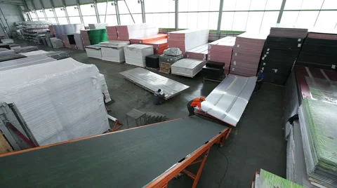 Workers Loaded Polycarbonate Sheets In The Truck Video stock 56232967