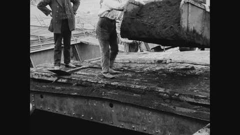 Workers Loading Minerals On Cargo Ship Stock Footage 88597926