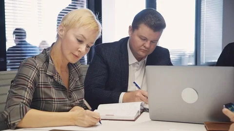 Workers making notes about testing new startup project Stock Footage 115201397